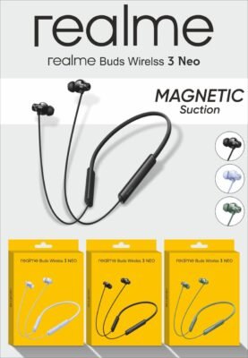 REALME BUDS WIRELESS 3 NEO MEGNETIC ON/OFF NECKBAND ⚡