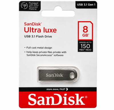 SANDISK ULTRA LUXE 8 GB METAL PENDRIVE ⚡